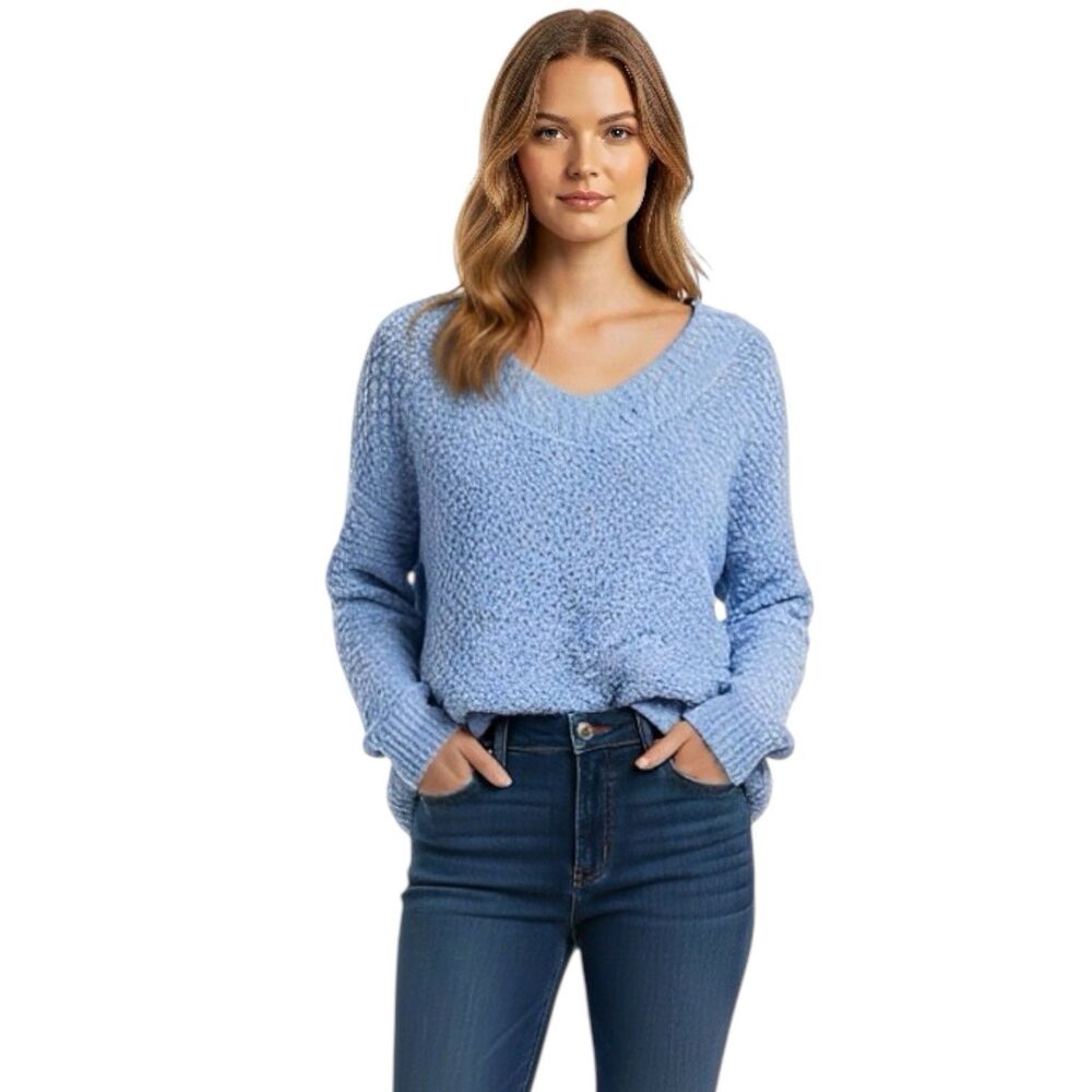 Zenana Womens Sweater Sz Small Fuzzy Popcorn Cozy Cozycore Soft Girl Whimsical